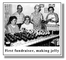Members making jelly at the first Olivedale fundraiser